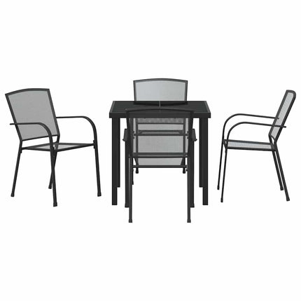 Trädgårdsmöbelset 5 pcs Antracit Pulverlackerat stål
