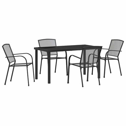 Trädgårdsmöbelset 5 pcs Antracit Pulverlackerat stål