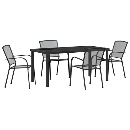 Trädgårdsmöbelset 5 pcs Antracit Pulverlackerat stål