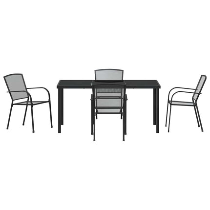 Trädgårdsmöbelset 5 pcs Antracit Pulverlackerat stål