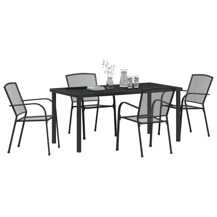 Trädgårdsmöbelset 5 pcs Antracit Pulverlackerat stål