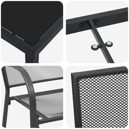 Trädgårdsmöbelset 7 pcs Antracit Pulverlackerat stål