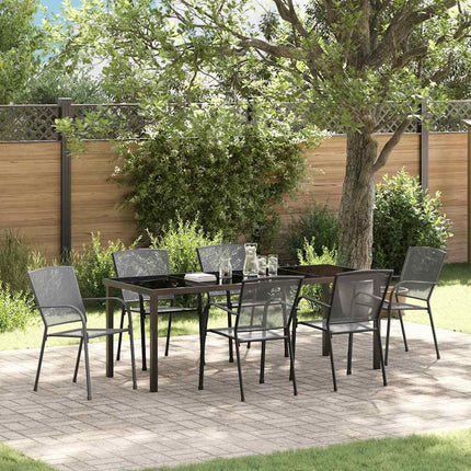Trädgårdsmöbelset 7 pcs Antracit Pulverlackerat stål