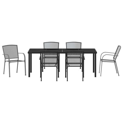 Trädgårdsmöbelset 7 pcs Antracit Pulverlackerat stål