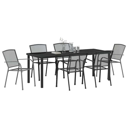 Trädgårdsmöbelset 7 pcs Antracit Pulverlackerat stål