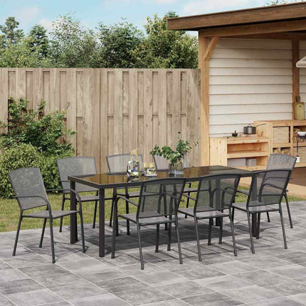 Trädgårdsmöbelset 9 pcs Antracit Pulverlackerat stål