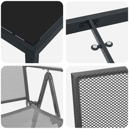 Trädgårdsmöbelset 3 pcs Antracit Pulverlackerat stål