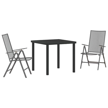 Trädgårdsmöbelset 3 pcs Antracit Pulverlackerat stål