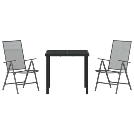 Trädgårdsmöbelset 3 pcs Antracit Pulverlackerat stål