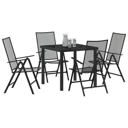 Trädgårdsmöbelset 5 pcs Antracit Pulverlackerat stål
