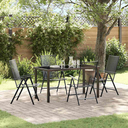 Trädgårdsmöbelset 5 pcs Antracit Pulverlackerat stål