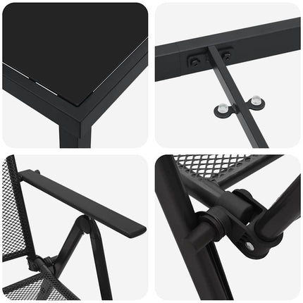 Trädgårdsmöbelset 5 pcs Antracit Pulverlackerat stål