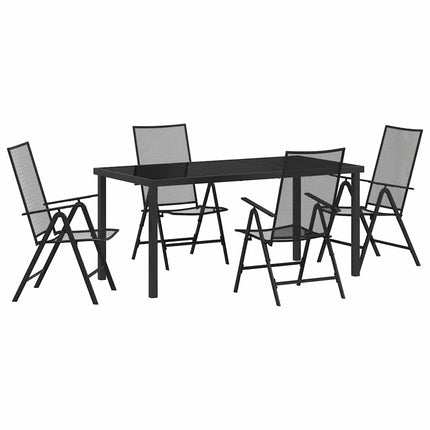 Trädgårdsmöbelset 5 pcs Antracit Pulverlackerat stål