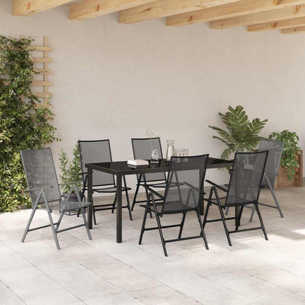 Trädgårdsmöbelset 7 pcs Antracit Pulverlackerat stål