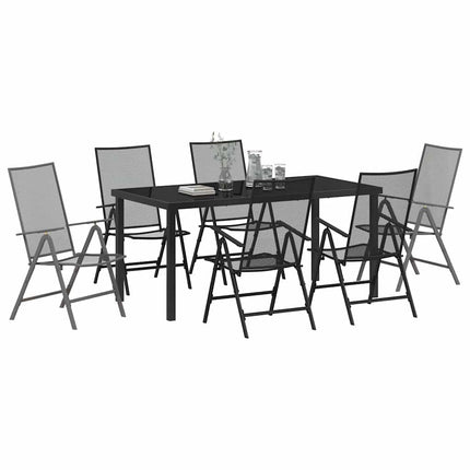 Trädgårdsmöbelset 7 pcs Antracit Pulverlackerat stål