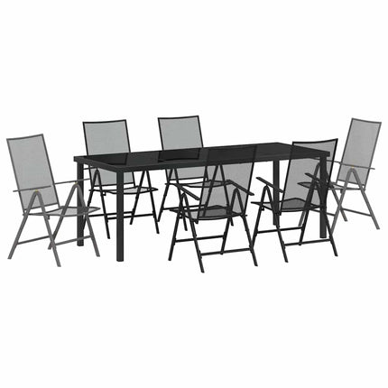 Trädgårdsmöbelset 7 pcs Antracit Pulverlackerat stål