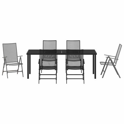 Trädgårdsmöbelset 7 pcs Antracit Pulverlackerat stål