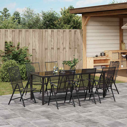 Trädgårdsmöbelset 9 pcs Antracit Pulverlackerat stål
