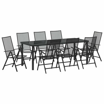 Trädgårdsmöbelset 9 pcs Antracit Pulverlackerat stål