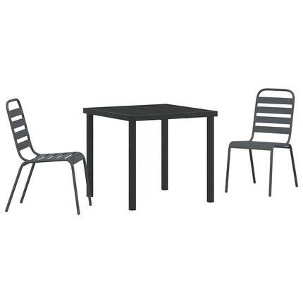 Trädgårdsmöbelset 3 pcs Antracit Pulverlackerat stål
