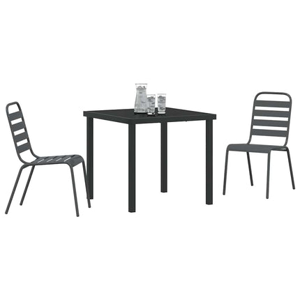 Trädgårdsmöbelset 3 pcs Antracit Pulverlackerat stål