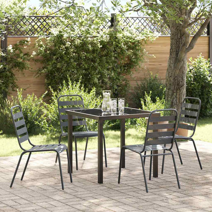 Trädgårdsmöbelset 5 pcs Antracit Pulverlackerat stål