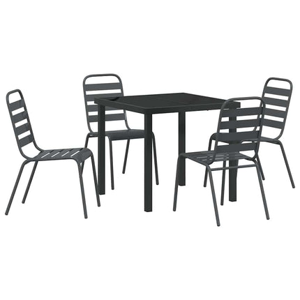 Trädgårdsmöbelset 5 pcs Antracit Pulverlackerat stål