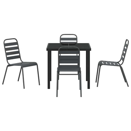 Trädgårdsmöbelset 5 pcs Antracit Pulverlackerat stål