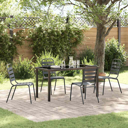 Trädgårdsmöbelset 5 pcs Antracit Pulverlackerat stål