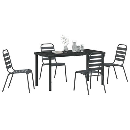 Trädgårdsmöbelset 5 pcs Antracit Pulverlackerat stål