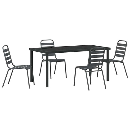 Trädgårdsmöbelset 5 pcs Antracit Pulverlackerat stål