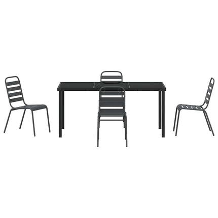 Trädgårdsmöbelset 5 pcs Antracit Pulverlackerat stål