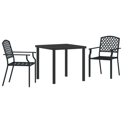 Trädgårdsmöbelset 3 pcs Antracit Pulverlackerat stål