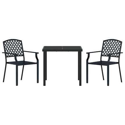 Trädgårdsmöbelset 3 pcs Antracit Pulverlackerat stål