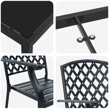 Trädgårdsmöbelset 5 pcs Antracit Pulverlackerat stål