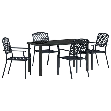 Trädgårdsmöbelset 5 pcs Antracit Pulverlackerat stål