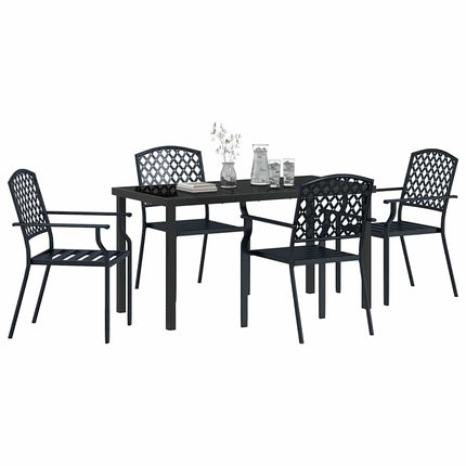 Trädgårdsmöbelset 5 pcs Antracit Pulverlackerat stål