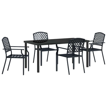 Trädgårdsmöbelset 5 pcs Antracit Pulverlackerat stål