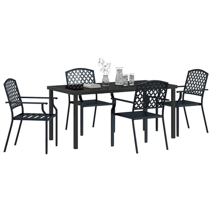 Trädgårdsmöbelset 5 pcs Antracit Pulverlackerat stål