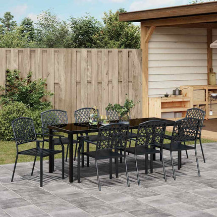 Trädgårdsmöbelset 9 pcs Antracit Pulverlackerat stål