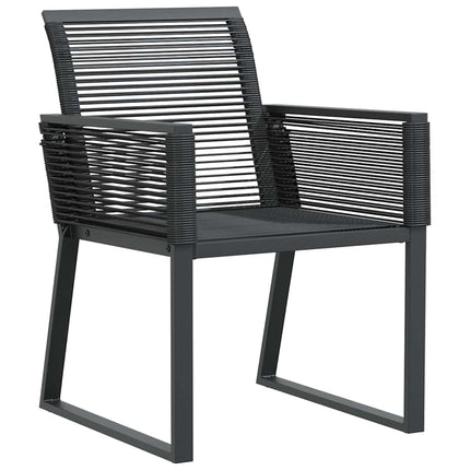 Trädgårdsmöbelset 5 pcs Svart Pulverlackerat stål
