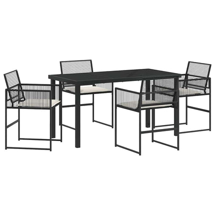 Trädgårdsmöbelset 5 pcs Svart konstrotting