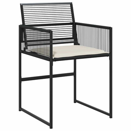 Trädgårdsmöbelset 5 pcs Svart konstrotting