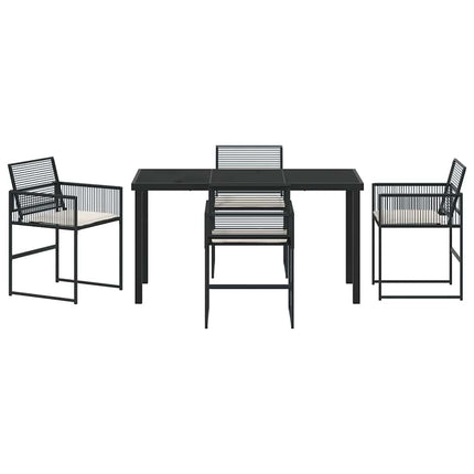 Trädgårdsmöbelset 5 pcs Svart konstrotting