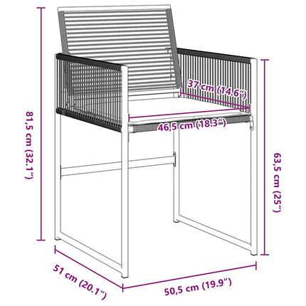 Trädgårdsmöbelset 5 pcs Svart konstrotting
