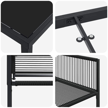 Trädgårdsmöbelset 5 pcs Svart konstrotting