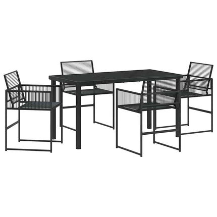 Trädgårdsmöbelset 5 pcs Svart konstrotting