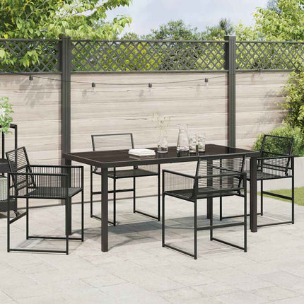 Trädgårdsmöbelset 5 pcs Svart konstrotting