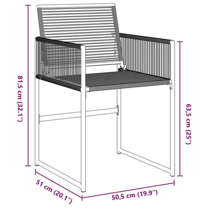 Trädgårdsmöbelset 5 pcs Svart konstrotting