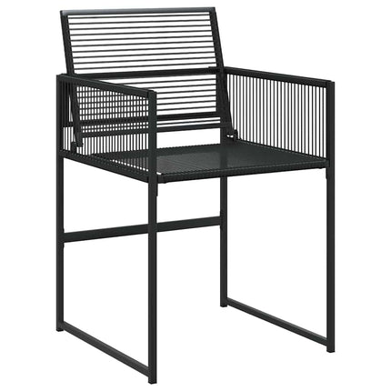 Trädgårdsmöbelset 9 pcs Svart konstrotting